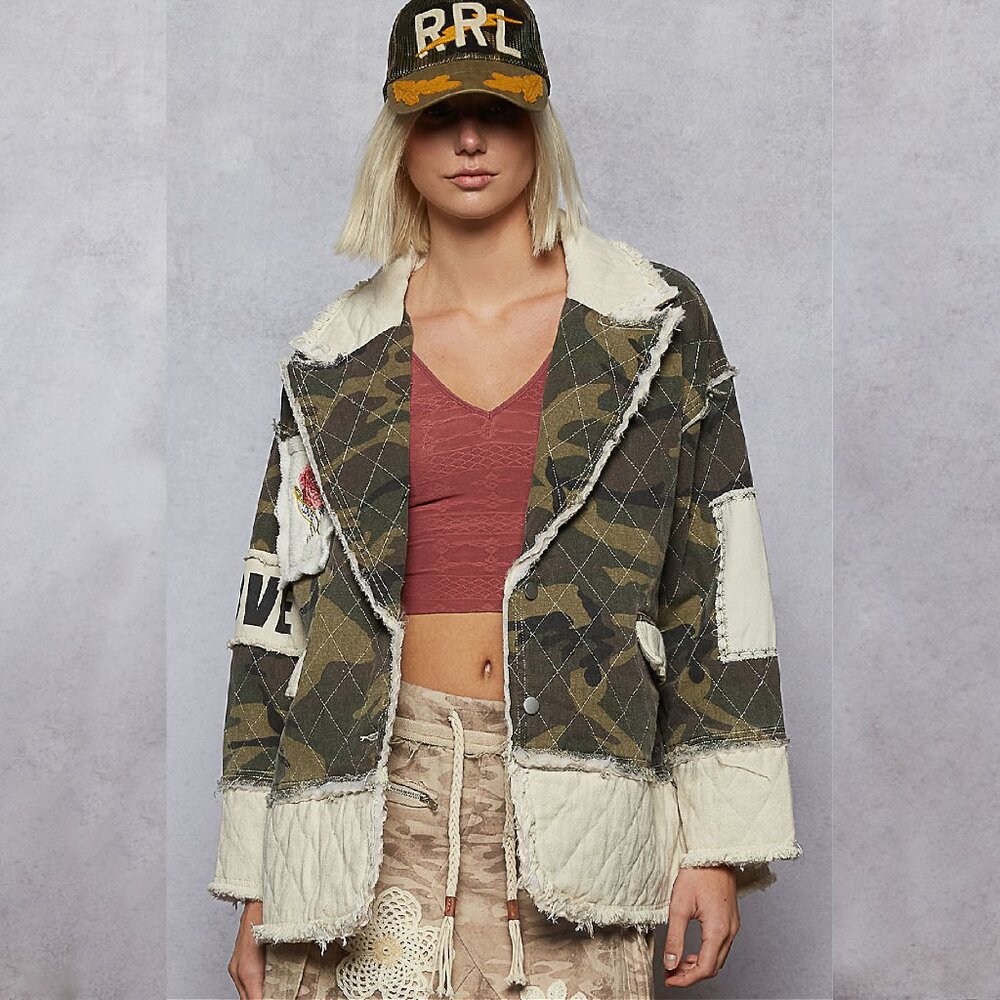 POL Camo Love Patch Heart Jacket - Picture 2 of 6
